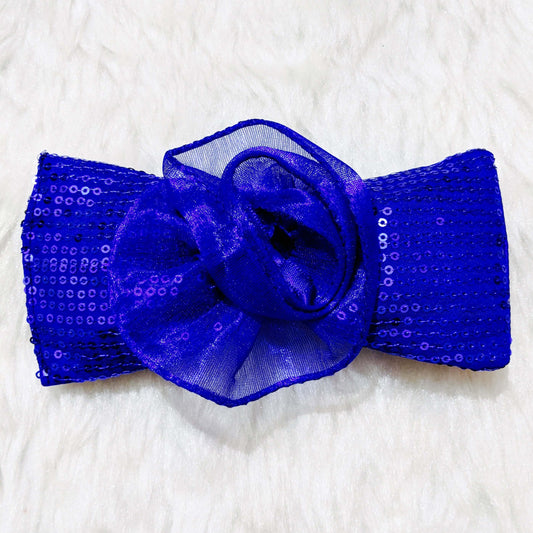 Blue Sequin Bow Hair Clip | Designer Hair Accessories for Kids and Girls
