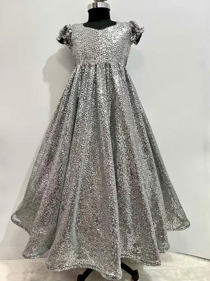 Disney Cinderella Theme Sequin Gown Dress | Girls Theme Party Wear