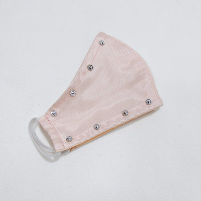 Blush Pink Embellished Face Mask | Designer Accessories for Kids and Girls