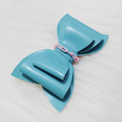 Aqua Blue Chain Bow Hair Clip | Hair Accessories for Kids and Girls