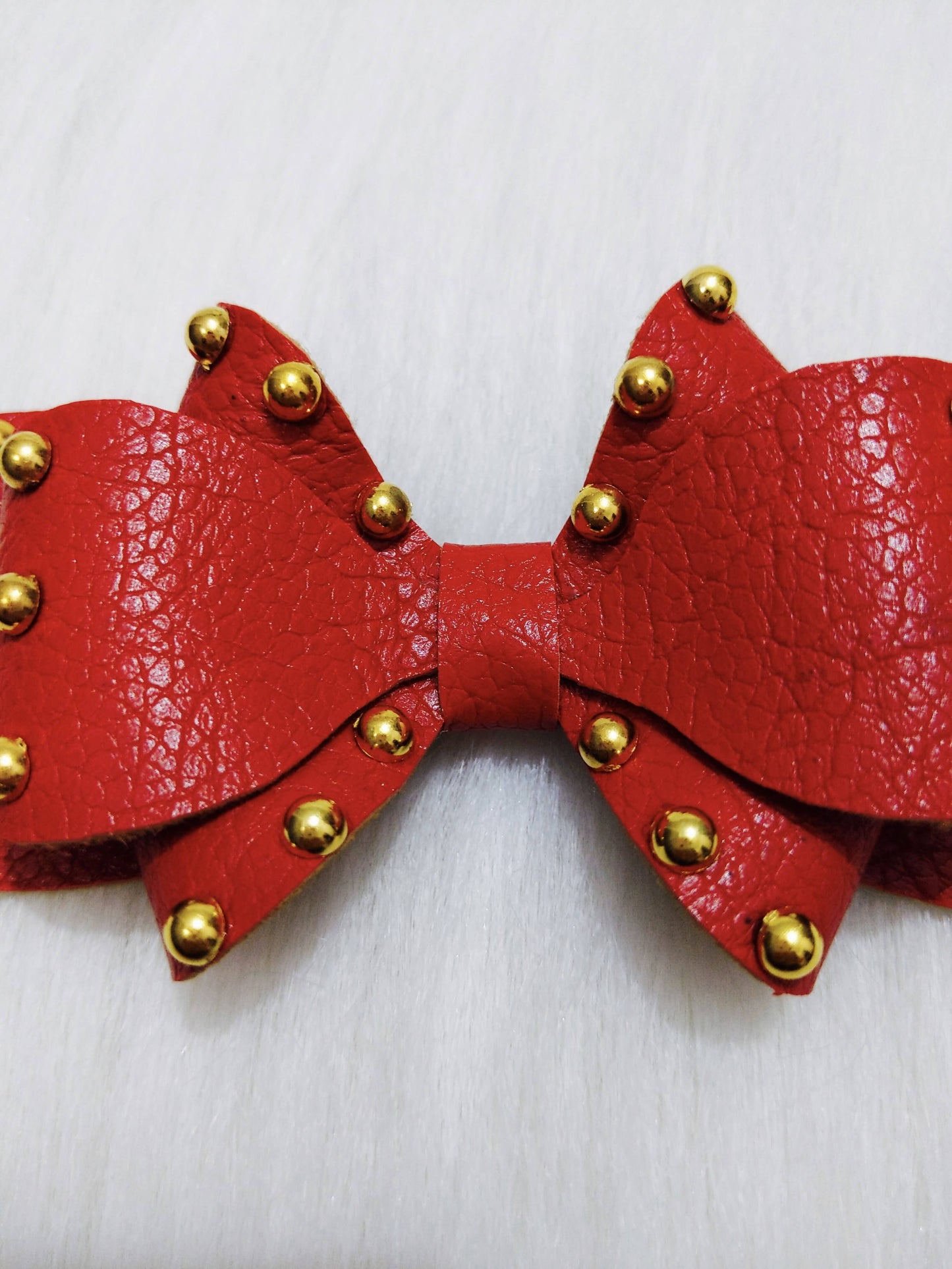 Red and Gold Pearls Bow Hair Clip | Hair Accessories for Kids and Girls