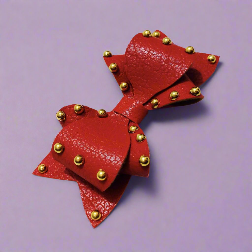 Red and Gold Pearls Bow Hair Clip | Hair Accessories for Kids and Girls