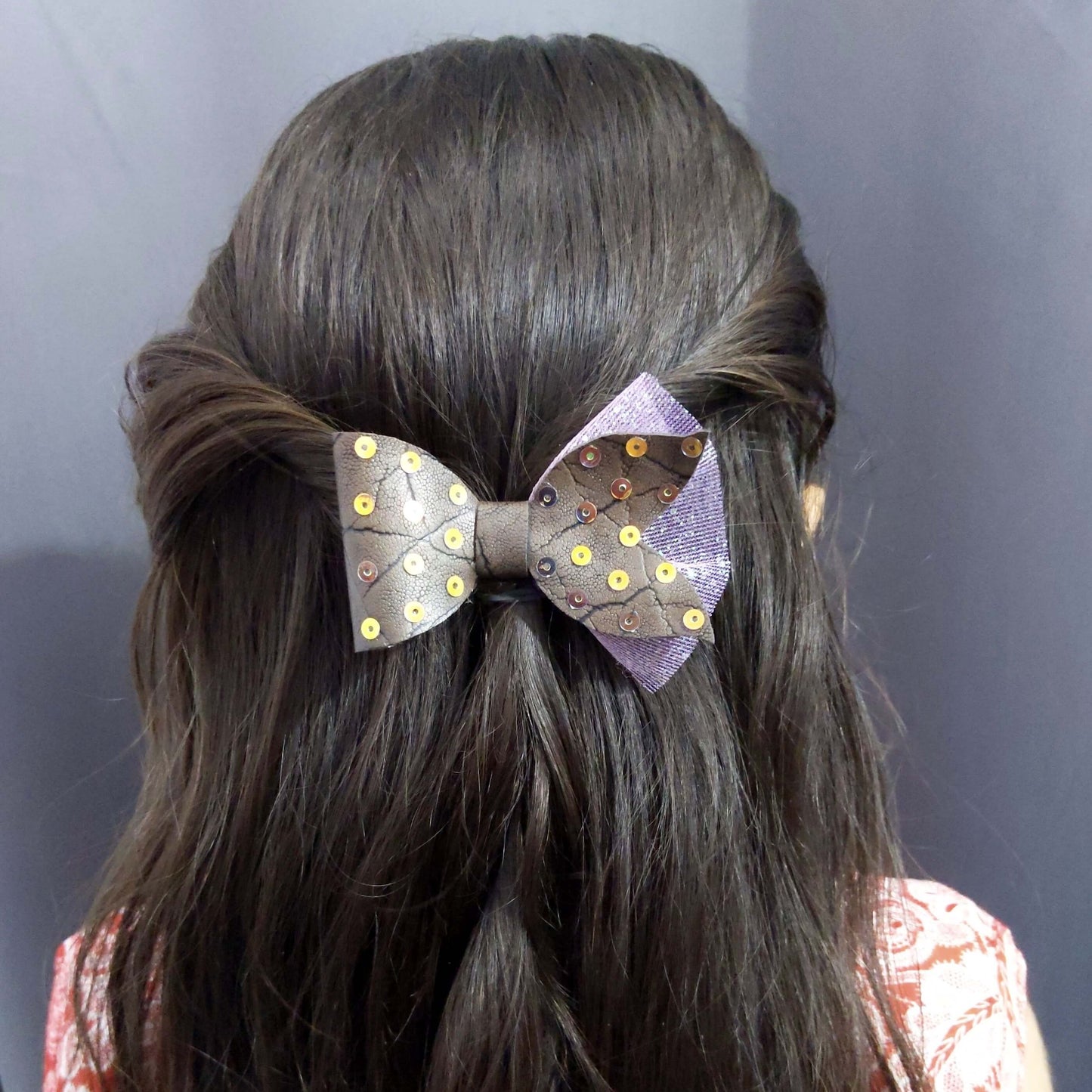 Mermaid embellished with sequins Bow Hair Clip | Designer Hair Accessories for Kids & Girls