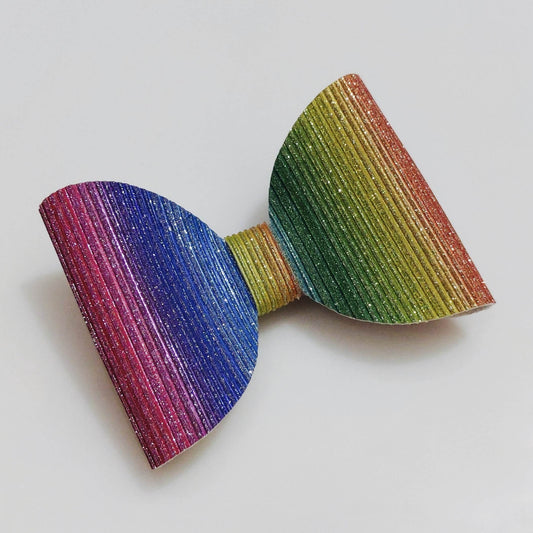 Sparkly Rainbow Hair Bow Clip | Designer Hair Accessories for Kids & Girls