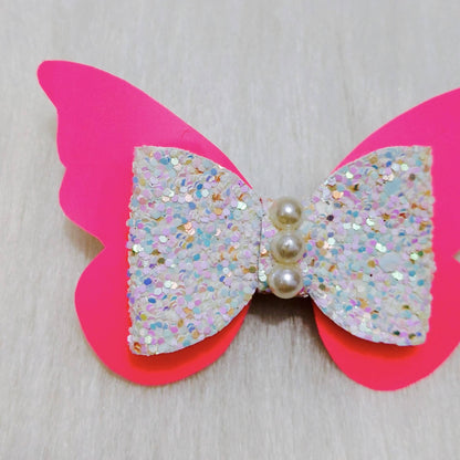 Pink Butterfly Bow Hair Clip | Designer Hair Accessories for Kids