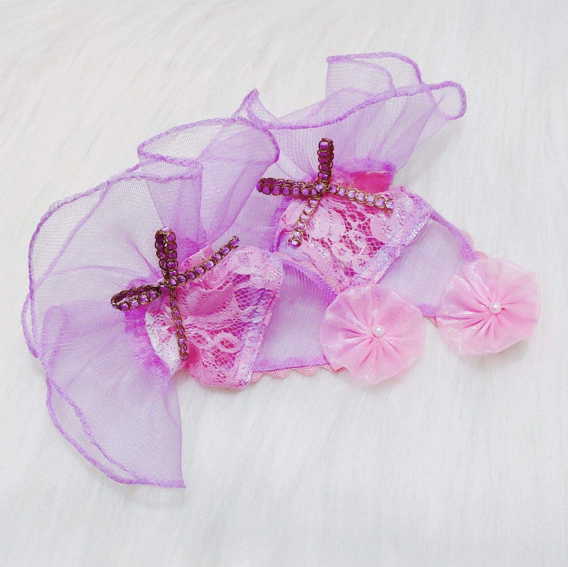 Princess Pink & Purple Lace Gloves | Designer Accessories for Kids & Girls