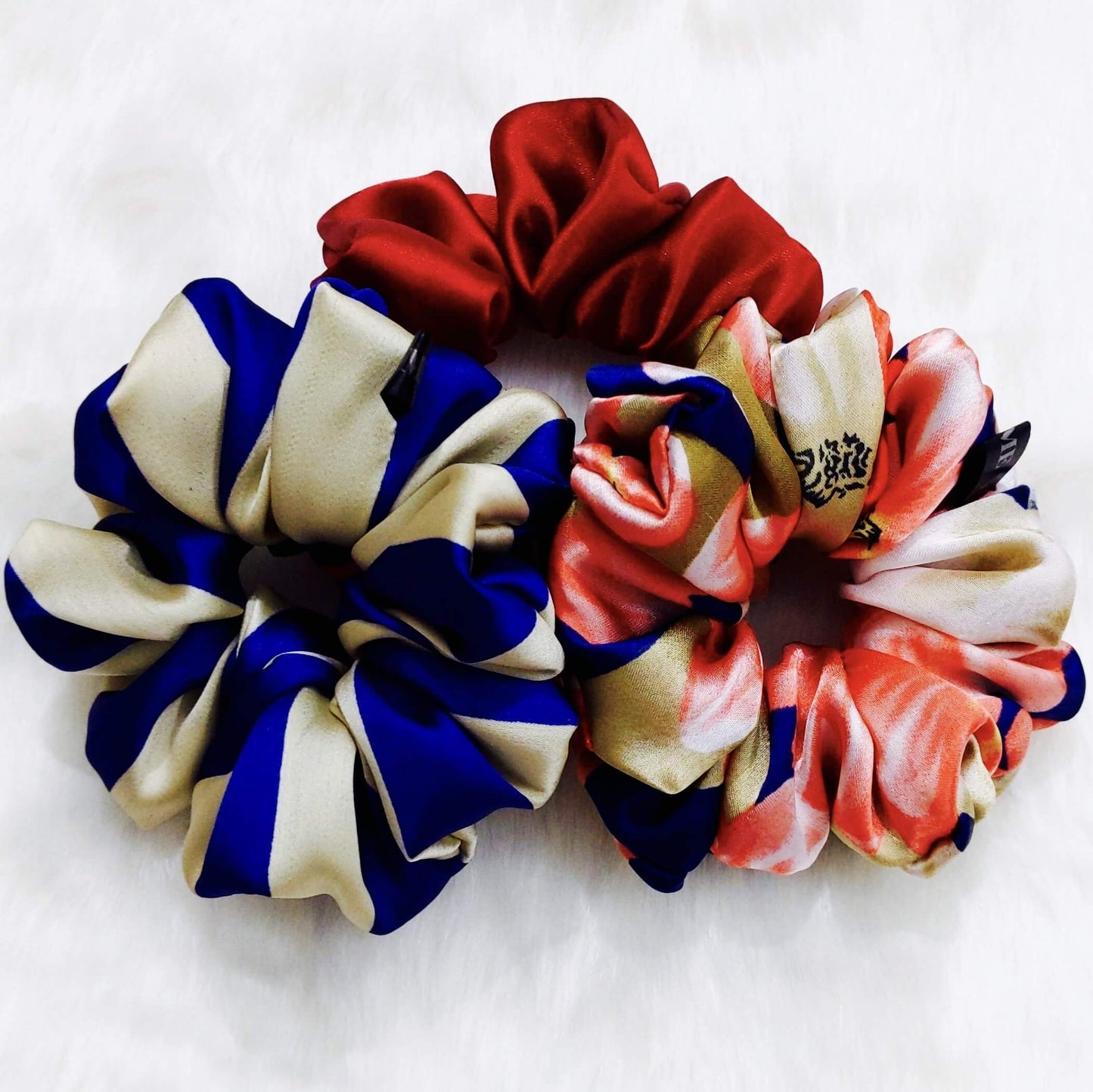 Floral and Stripes Scrunchie Set | Women Designer Hair Accessories