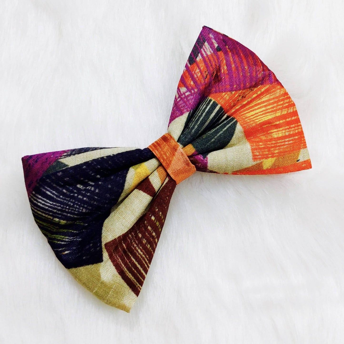 Abstract Print Bow Hair Clip  | Mini Me Handcrafted Accessories for Kids & Women 