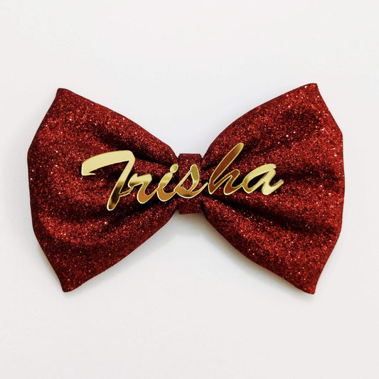 Custom Name Red Bow Hair Clip | Personalized Hair Accessory | Perfect Gift for Girls