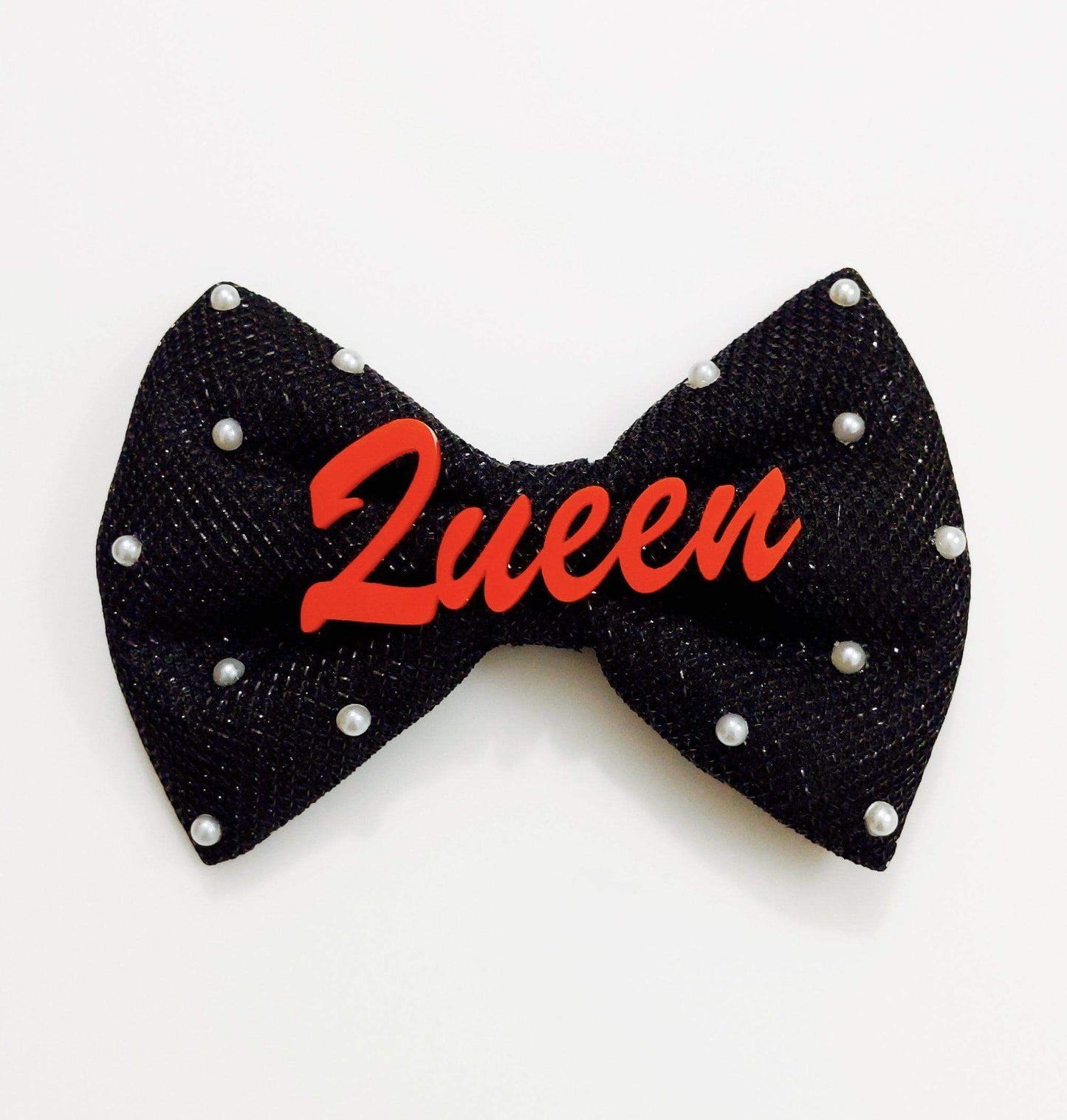 Custom Name Black Bow Hair Clip | Personalized Gift for Girls