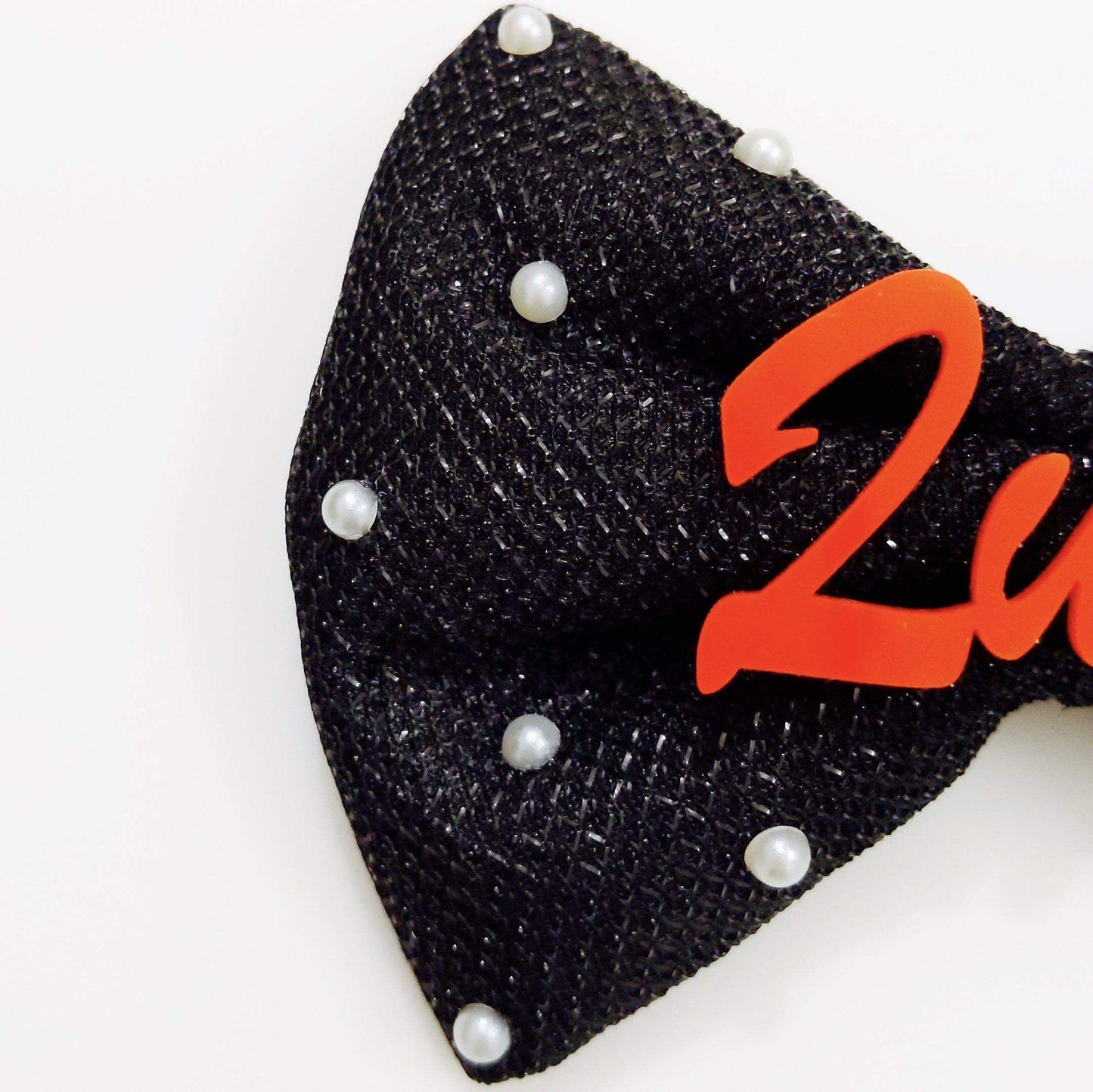 Custom Name Black Bow Hair Clip | Personalized Gift for Girls