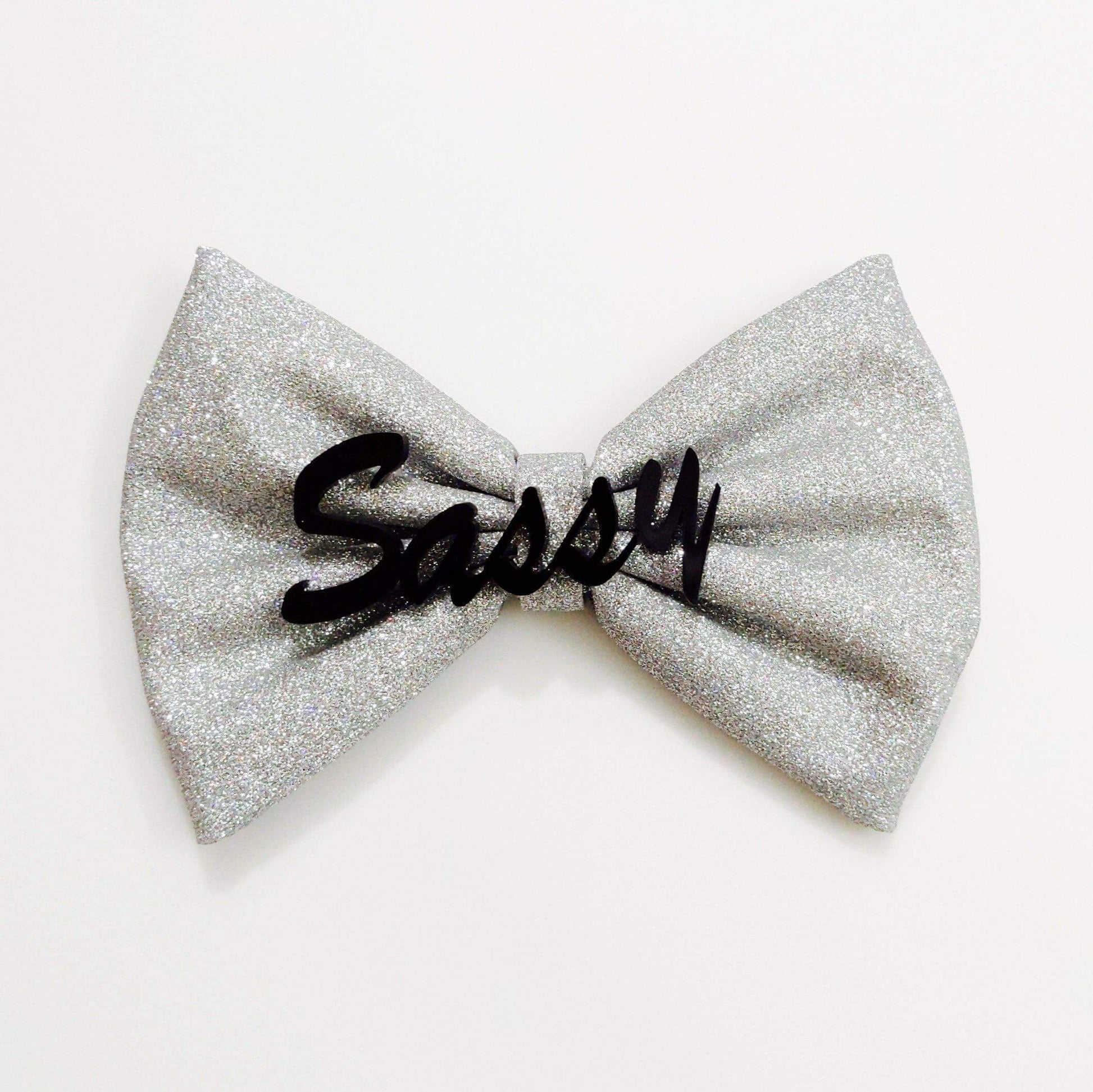 Custom Name Silver Bow Hair Clip | Personalized Gift for Girls