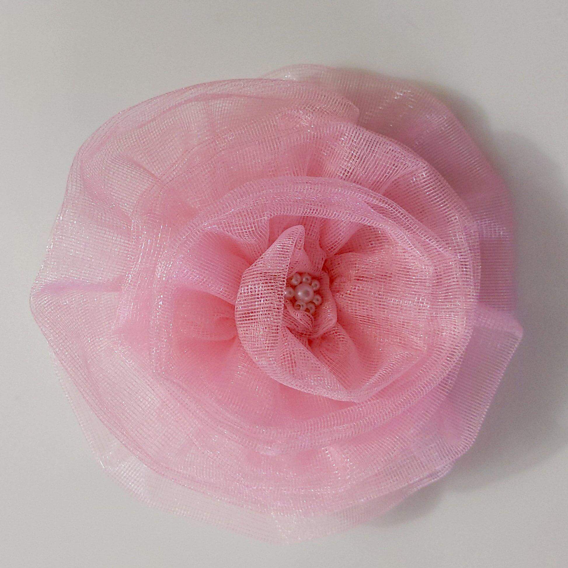 Pink Rose Flower Fascinator | Designer Princess Hair Accessories for Girls & Kids