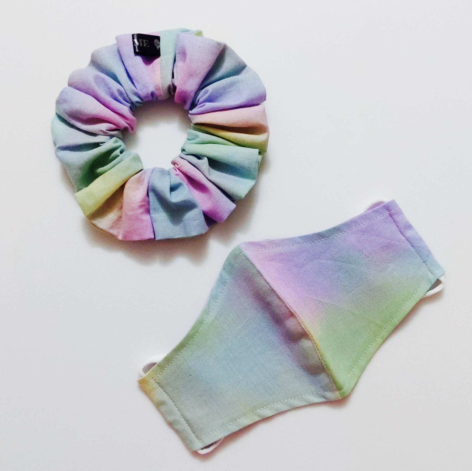Premium Cotton Scrunchie & Face Mask | Candy and Mermaid Dreams | Women Hair Accessory