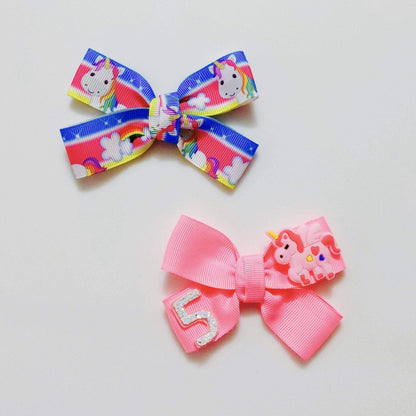 Custom Birthday Bow Hair Clips | Personalized Gifts for Kids