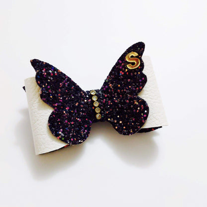 Custom Letter Butterfly Bow Hair Clip | Customized Hair Accessories