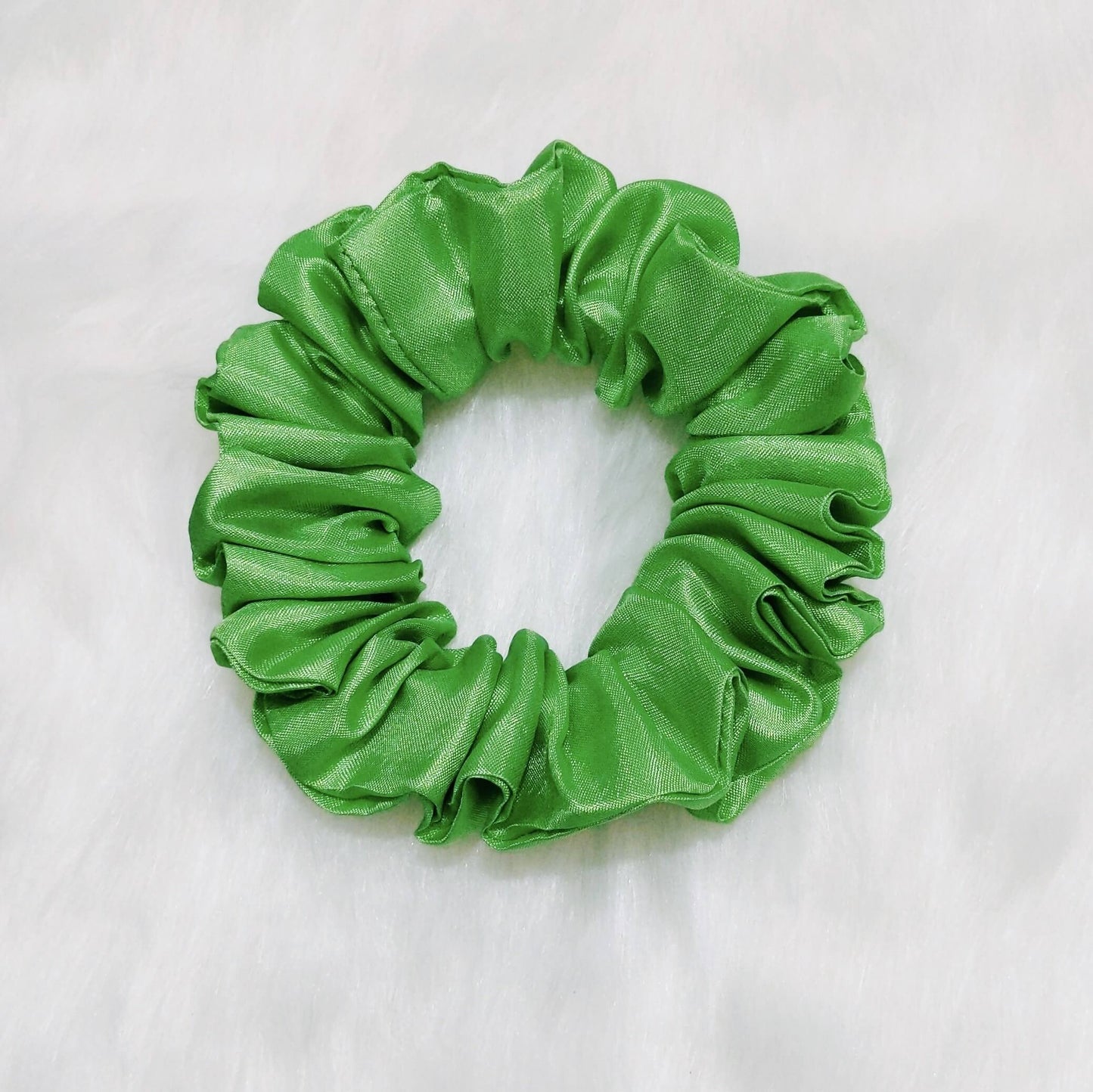 Green Holographic Scrunchie | Designer Silk Scrunchie