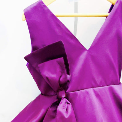 Princess Style Purple V-Neckline Flared Dress | Designer Occasion Wear | Party Wear