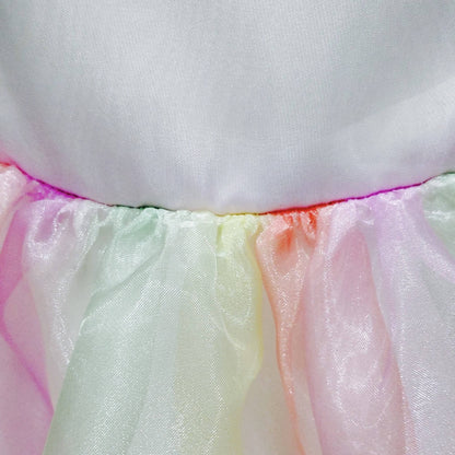 Unicorn Rainbow Square Neckline Dress | Baby Girl Party Wear