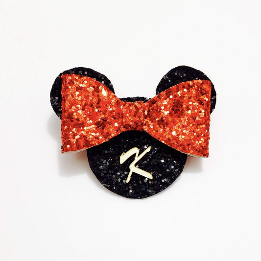 Personalised Initial Mickey Mouse Bow Hair Clip | Custom Letter