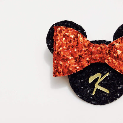 Personalized Initial Mickey Mouse Bow Hair Clip | Custom Letter