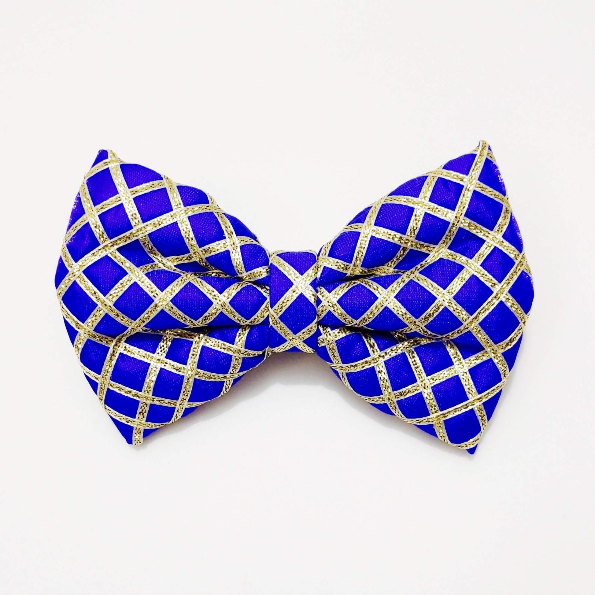 Blue and Gold Festive Princess Bow Hair Clip | Premium Hair Bows