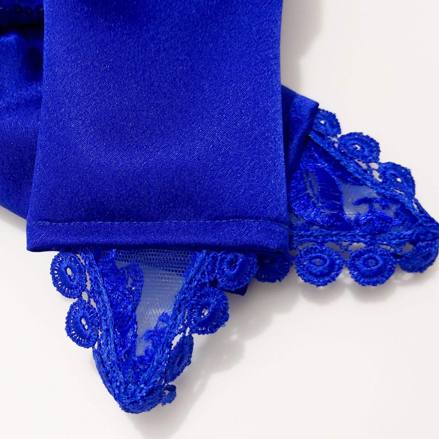 Blue Satin Princess Gloves | Girls Royal Accessory