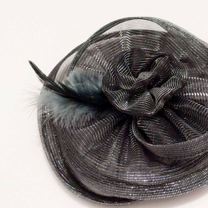 Twisted Metallic Grey Fascinator Hat | Kids Designer  Hair Accessory