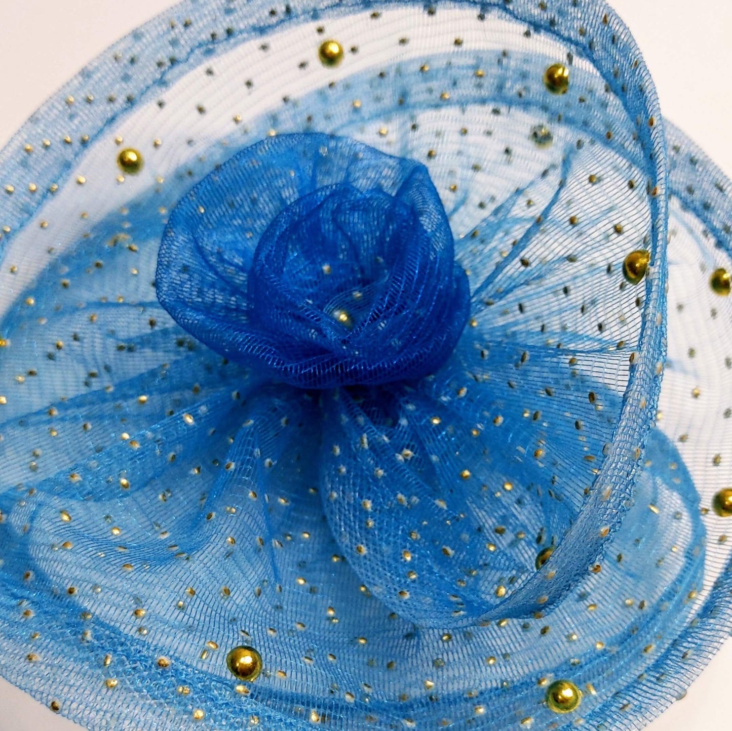 Twisted Blue Fascinator with Pearls | Girls Designer Alligator Hair Clip