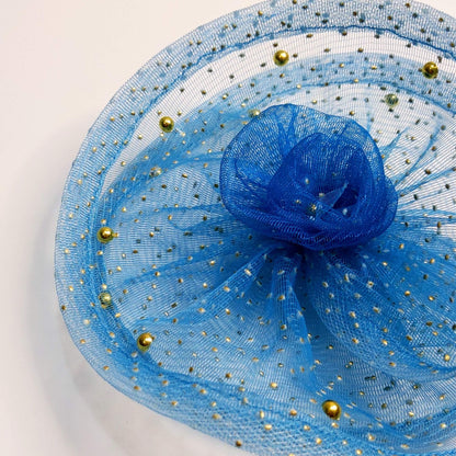 Twisted Blue Fascinator with Pearls | Mini Princess Accessories