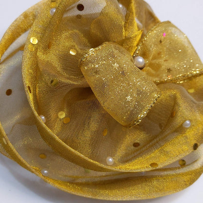 Golden Sparkle Fascinator Hat | Headband for Baby Girl