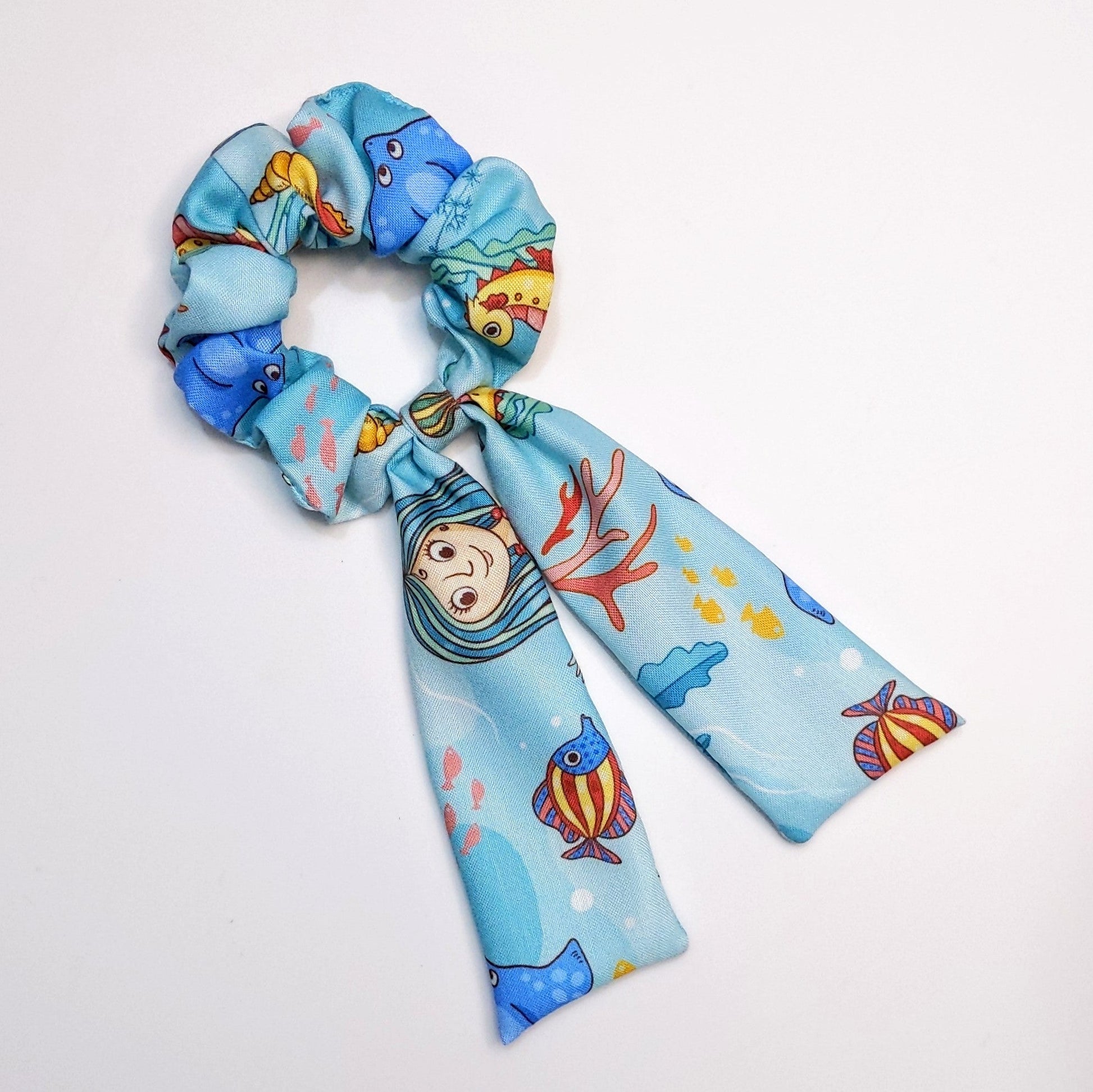 Under the sea Hair Scrunchie with tail | Theme Hair Accessories for Kids & Girls