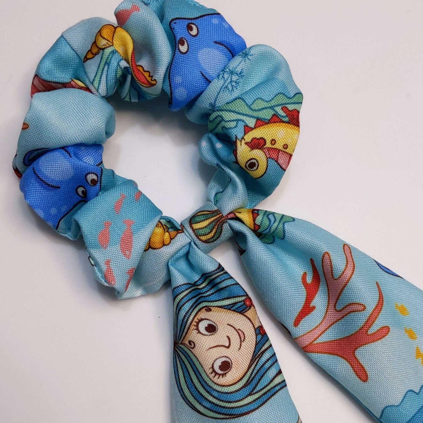 Under the sea Hair Scrunchie with tail | Princess Hair Accessories for Kids & Girls