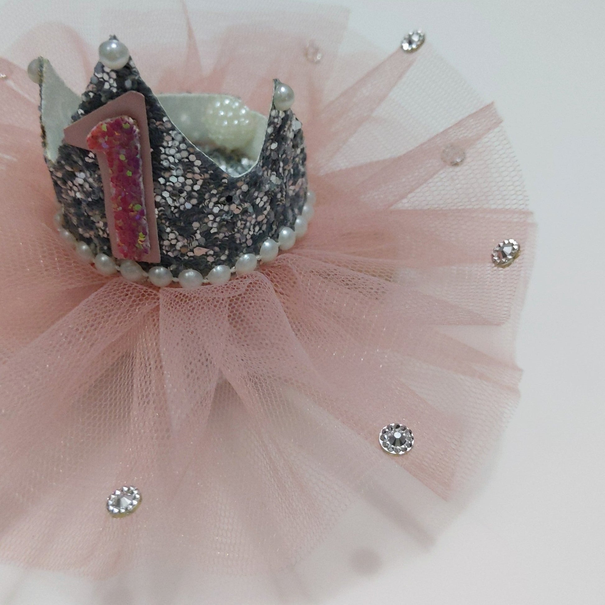 Blush Pink Kids Birthday Crown | Hair Clip for Girls