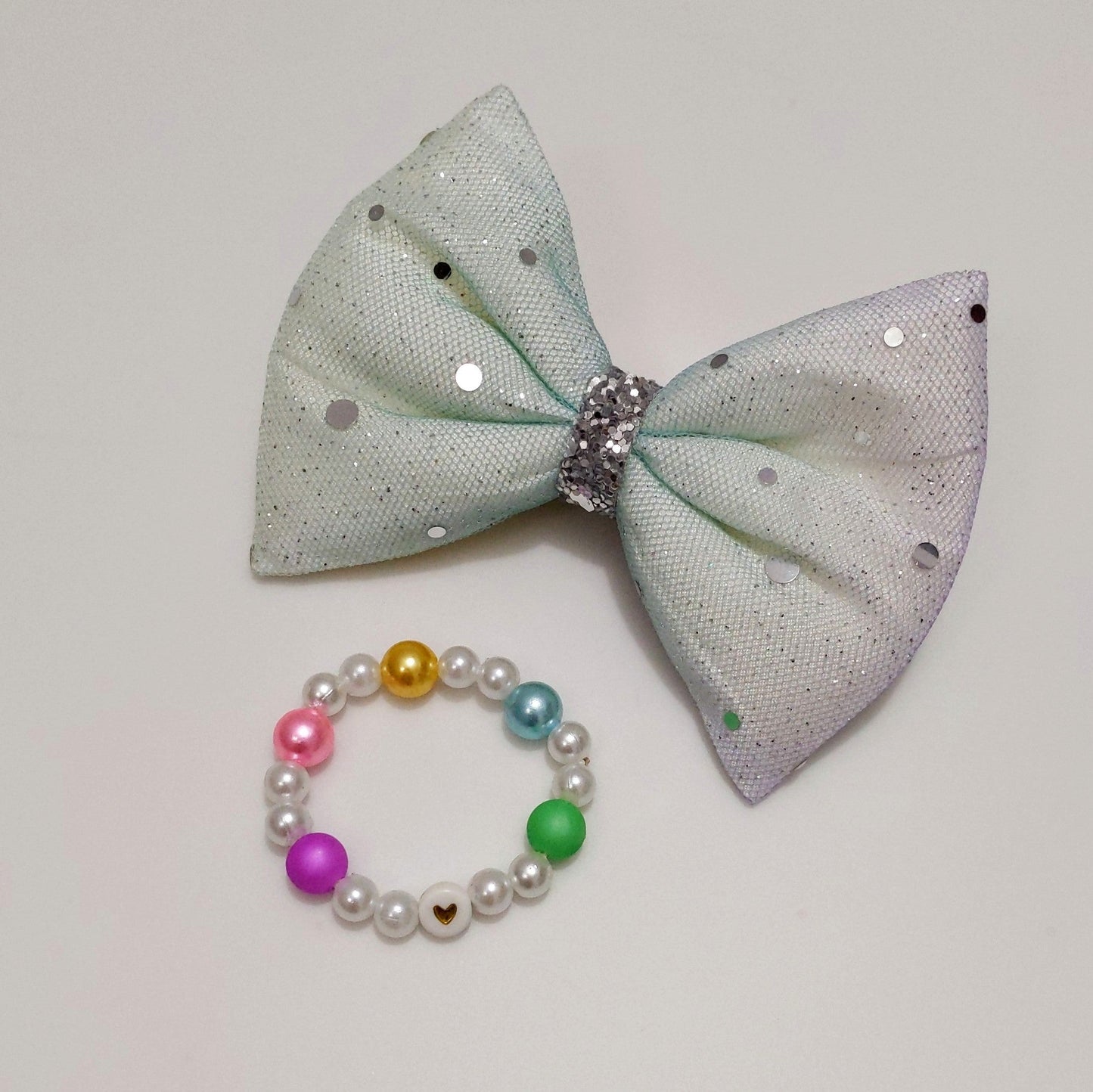 Rainbow Bow Hair Clip and Bracelet | Baby Girl and Kids
