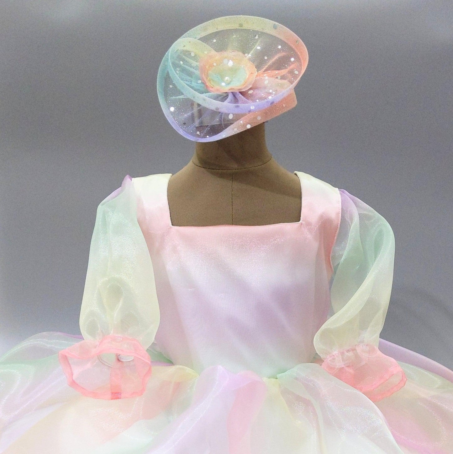 Rainbow Unicorn Square Neckline Theme Dress | Couture Girls Wear