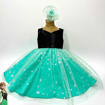 Sea Green and Black Party Dress for baby girl