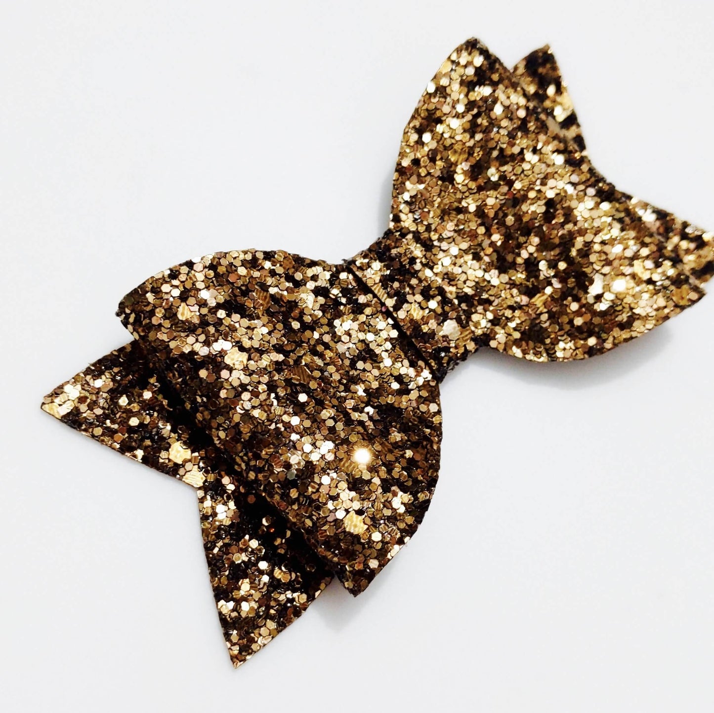 Gold Glitter Bow Hair Clip Set | Premium Kids Hair Clip