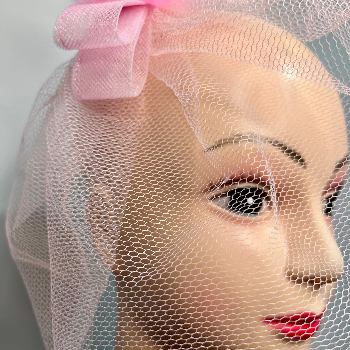 SERENITY Pink Veil Fascinator | Pre-wedding photoshoot Veil Hair Accessory