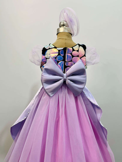 Princess Sofia Purple Dress with Bow | Girls Party Wear