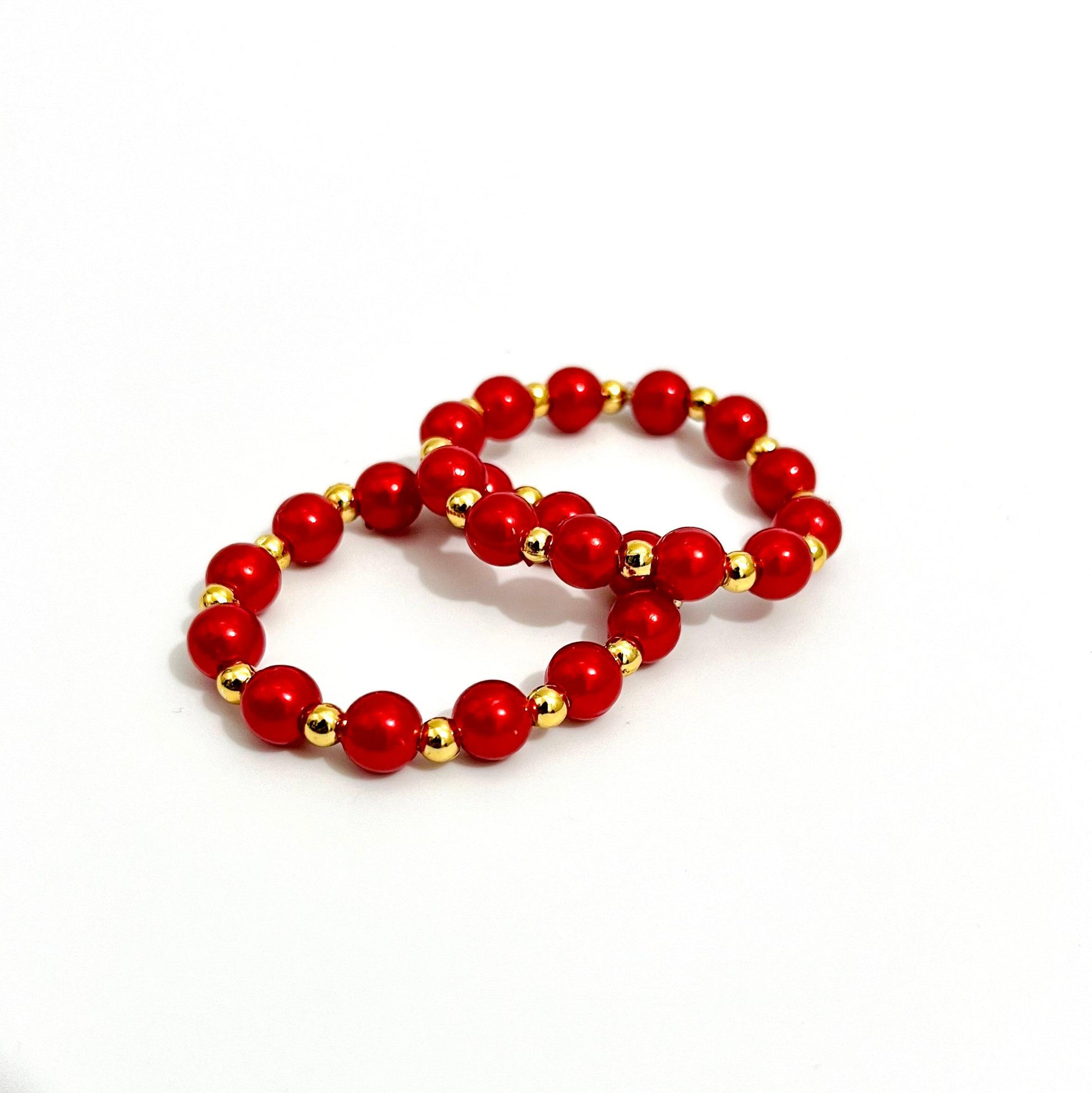 Princess Elena Red and Golden Bracelet | Set of 2