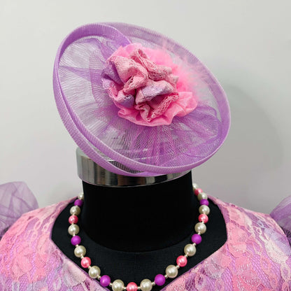 Princess Rapunzel Light Purple and Pink Fascinator | Birthday Hair Clip or Headband
