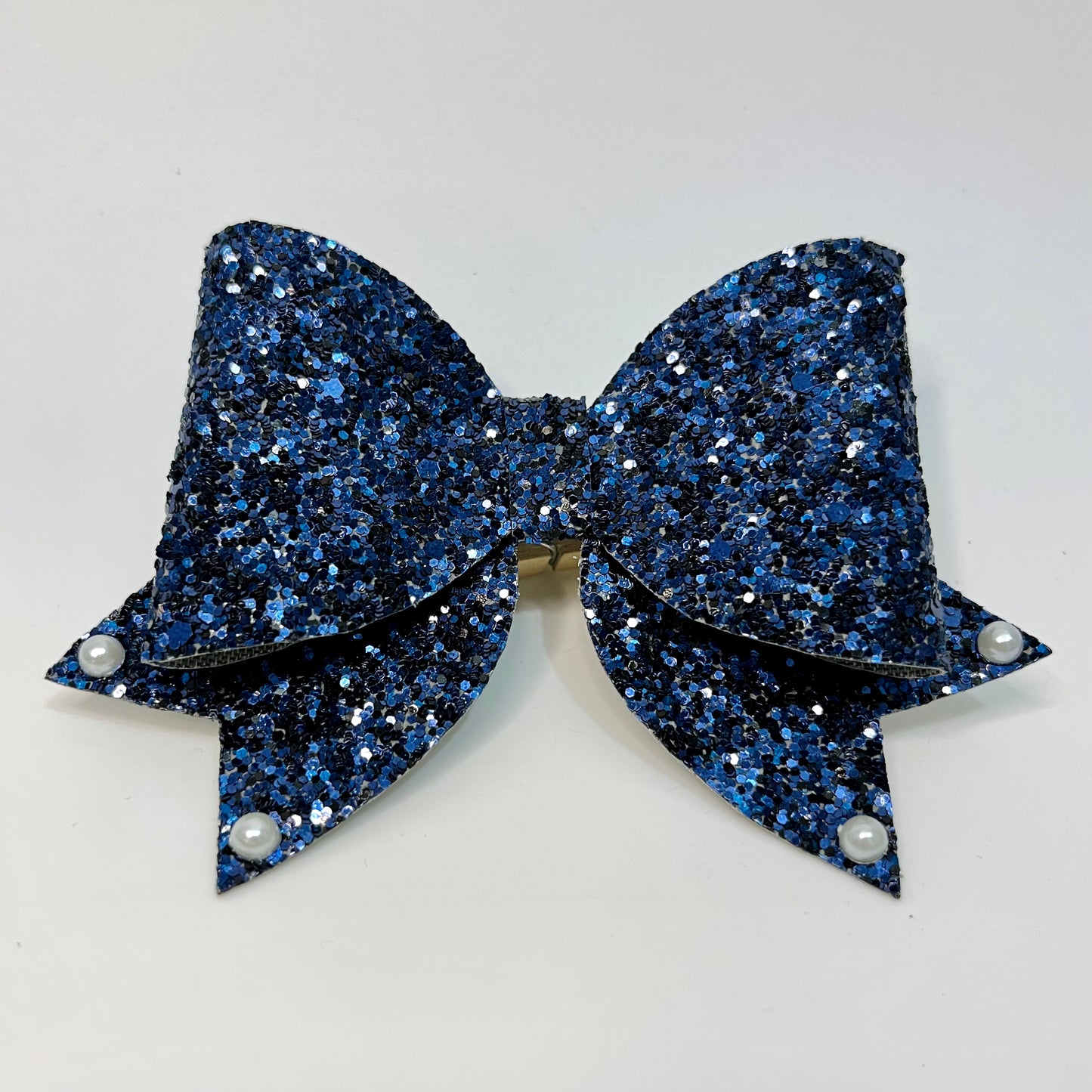 Blue Glitter Pigtail Bow | Baby Girl Nylon Headband