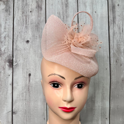 Love Dust Blush Pink Fascinator Hair Clip | Women Designer Couture Headpiece for Evening Party