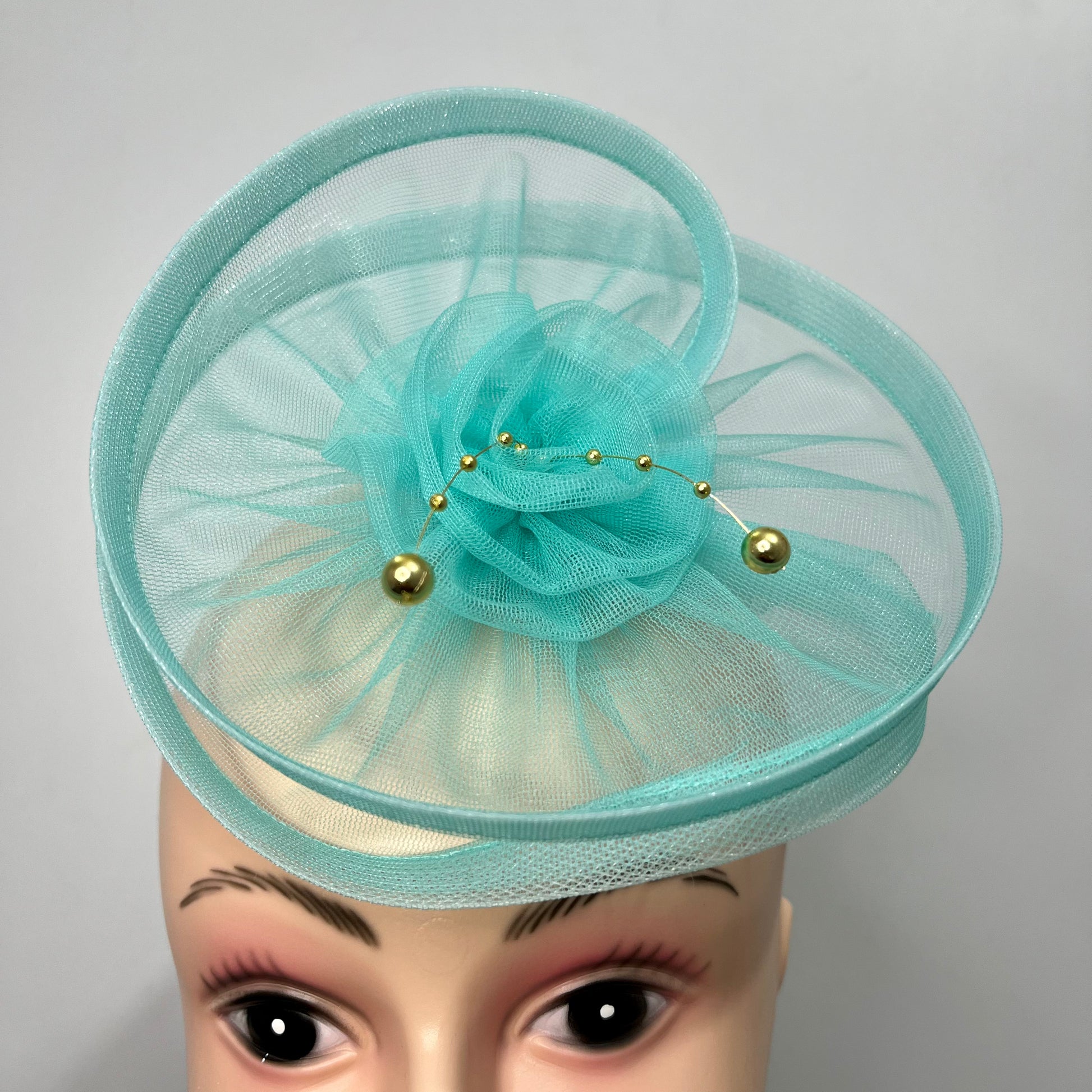 Pastel Turquoise Blue Fascinator Hat | Birthday Hair Accessory
