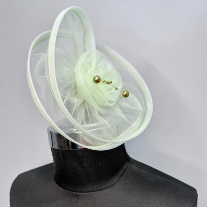 Light Green Fascinator Hat Hair Clip | Birthday Hair Accessories