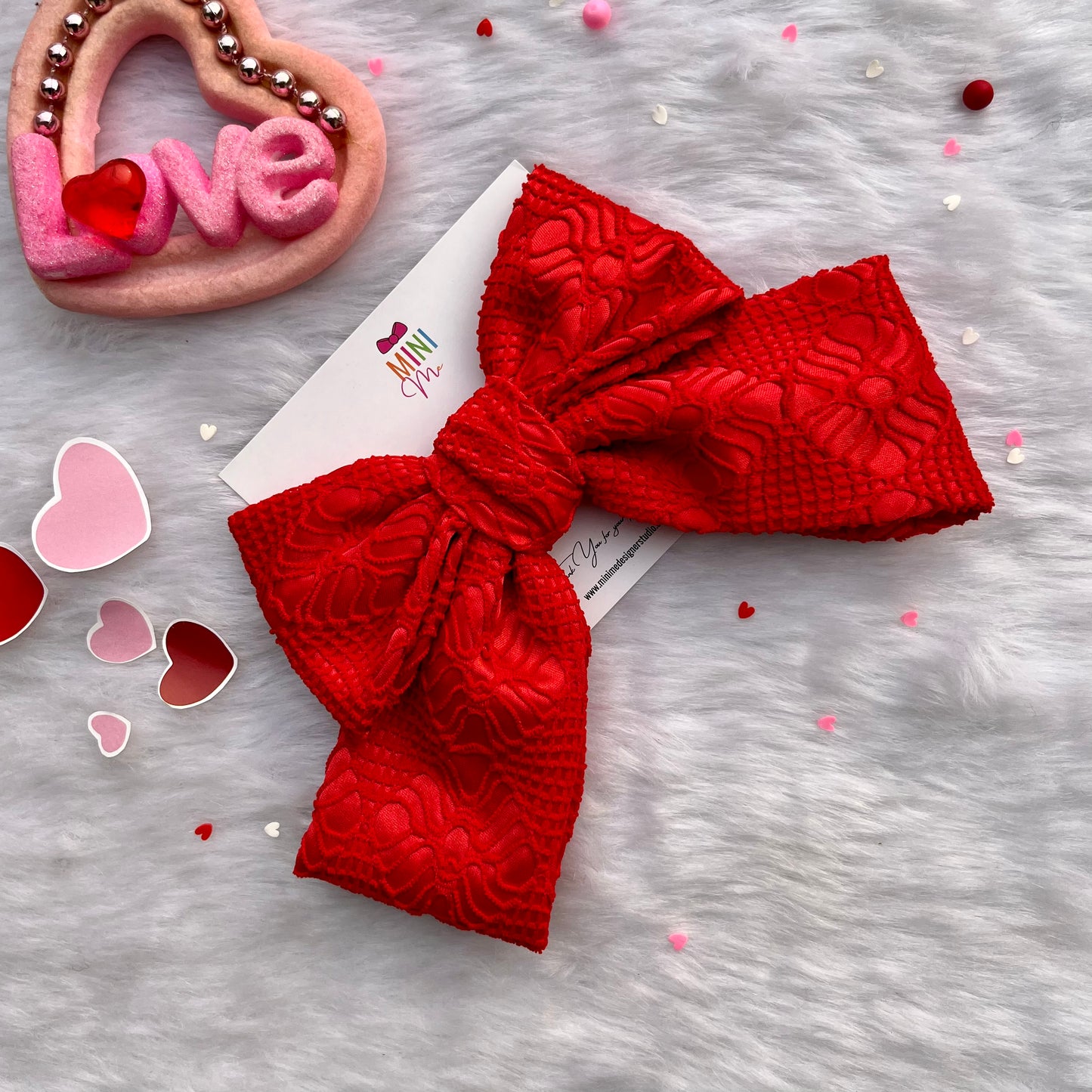 Red Knotted Pigtail Hair Bow | Valentine's Day Gifts