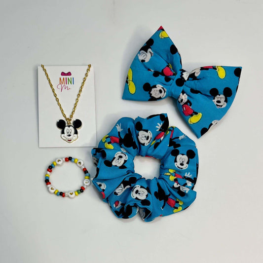 Mickey Mouse Accessories Combo | Scrunchie |  Hair Bow  | Necklace | Bracelet