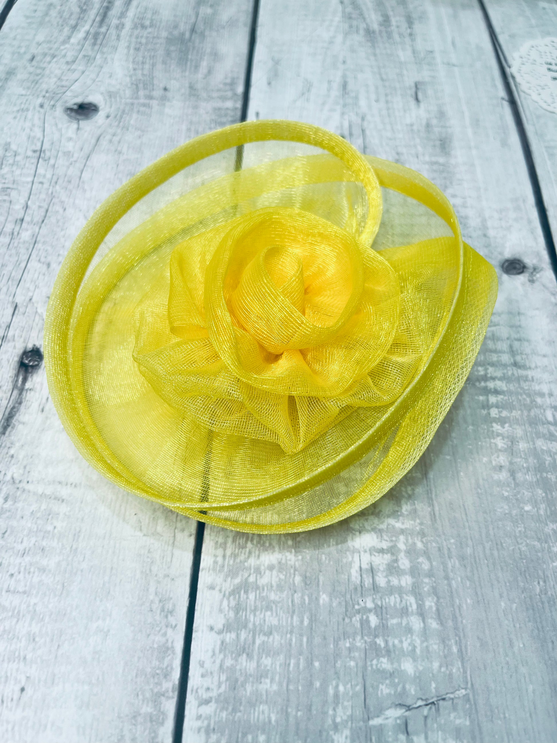 Yellow Flower Fascinator Hat Hair Clip | Photoshoot Prop