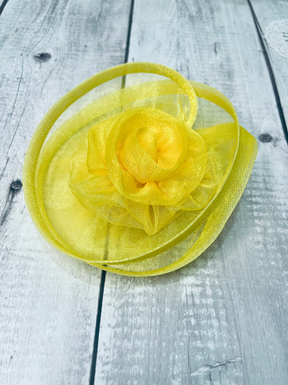 Yellow Flower Fascinator Hat Hair Clip | Photoshoot Prop